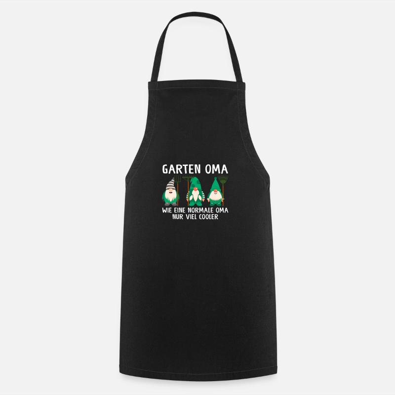 Garten Oma Zwerge Großmutter Geschenk - Kochschürze - Schwarz