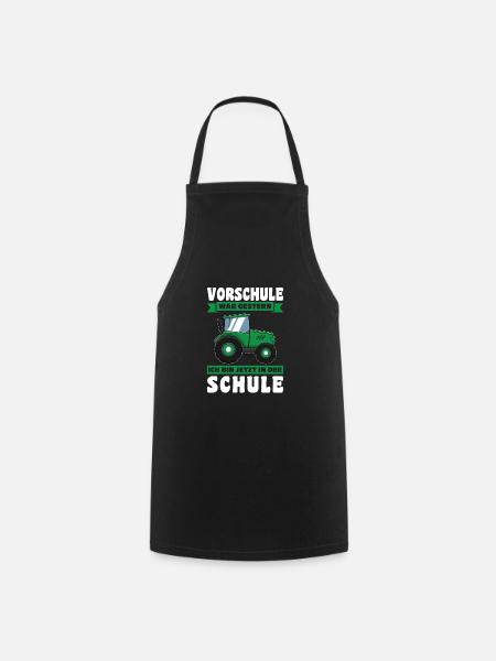 Schulkind Traktor Schulstart Geschenk - Kochschürze - Schwarz