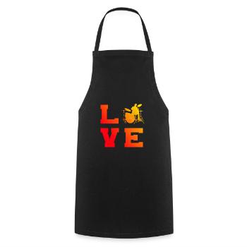 Batteur Percussions Hommes - Tablier de cuisine - noir - Devant - AI Model Male 185 dark (185cm)