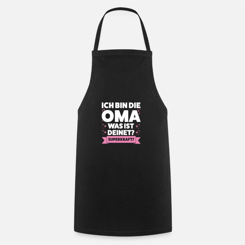 Oma Großmutter Enkelkind Geschenk - Kochschürze - Schwarz