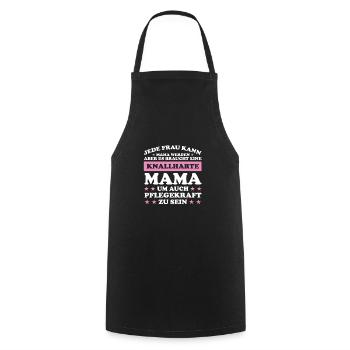 Pflegekraft Mama Mutter Geschenk - Kochschürze - Schwarz - Vorne - AI Model Male 185 dark (185cm)