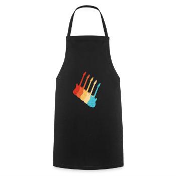 Guitariste acoustique féminin - Tablier de cuisine - noir - Devant - AI Model Male 185 dark (185cm)