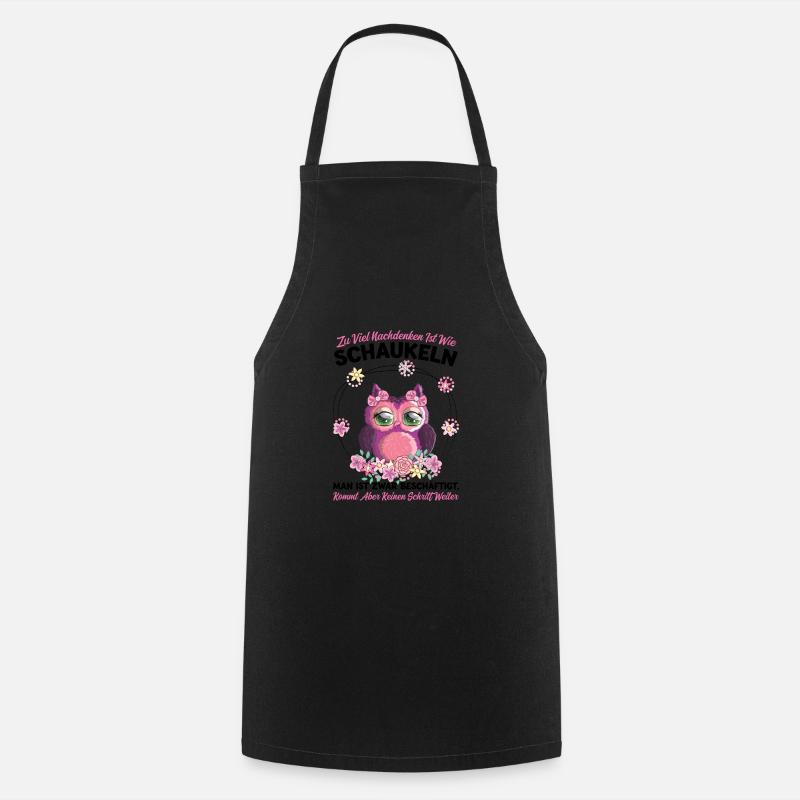 Eule Vogel Eulen Geschenk - Kochschürze - Schwarz