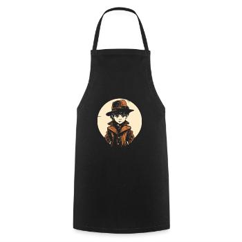Petit détective - Tablier de cuisine - noir - Devant - AI Model Male 185 dark (185cm)