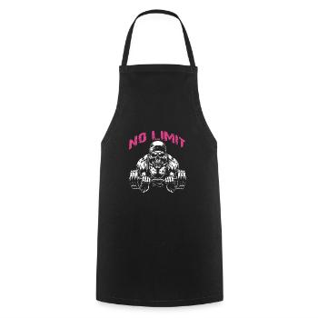 No Limit Workout Bodybuilding Skull with Dumbbell - Cooking Apron - black - Front - AI Model Male 185 dark (185cm)