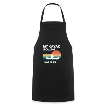 Kayak Kanu Design Wassersport lustige Geschenkidee - Kochschürze - Schwarz - Vorne - AI Model Male 185 dark (185cm)