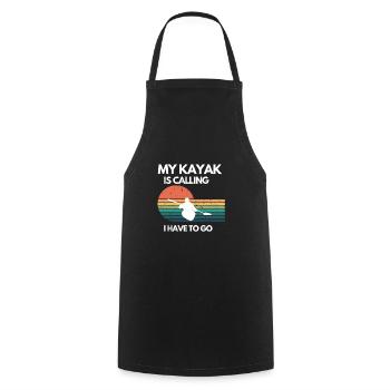 Kayak Canoe Water Sports Paddling Kayak Design - Cooking Apron - black - Front - AI Model Male 185 dark (185cm)