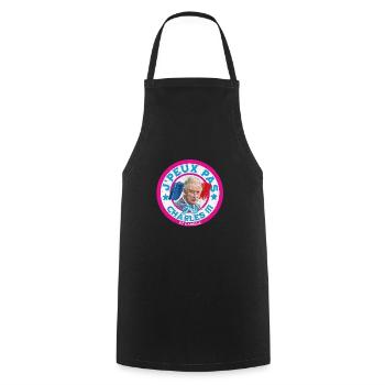 J peux pas j ai Charles et Camilla - Tablier de cuisine - noir - Devant - AI Model Male 185 dark (185cm)