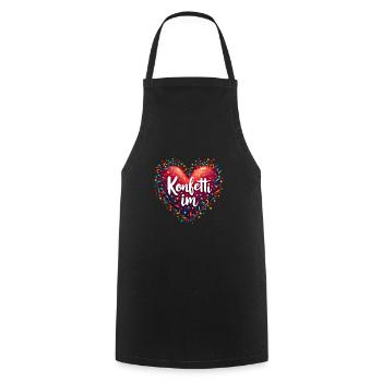 Konfetti im Herzen - Karnevals Party Geschenk - Kochschürze - Schwarz - Vorne - AI Model Male 185 dark (185cm)