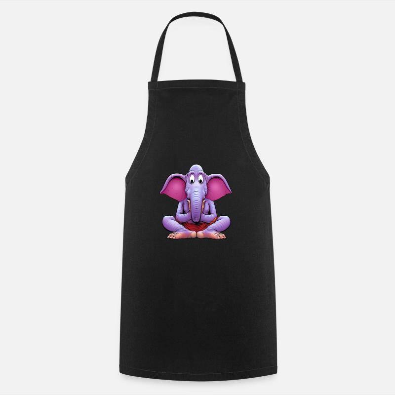 Éléphant Yogi - Tablier de cuisine - noir