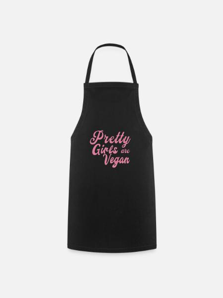 Les jolies filles sont végétaliennes - Tablier de cuisine - noir