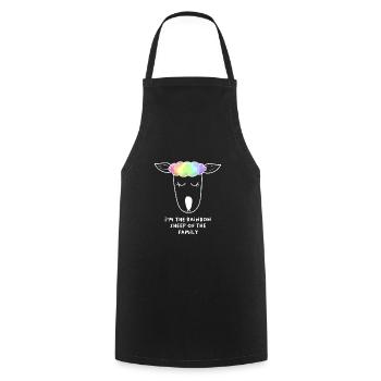 Rainbow Sheep rainbow sheep LGBTQ - Cooking Apron - black - Front - AI Model Male 185 dark (185cm)