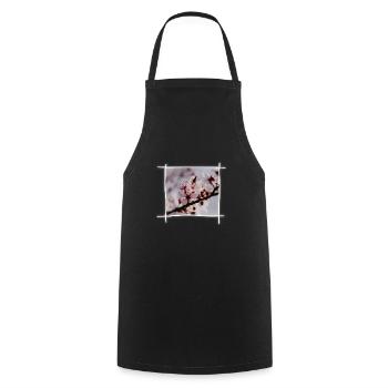 Cherry Blossoms & Cherry Tree - Cooking Apron - black - Front - AI Model Male 185 dark (185cm)