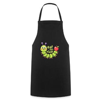 Eat The Rich Hungry Cute Caterpillar Worm - Cooking Apron - black - Front - AI Model Male 185 dark (185cm)