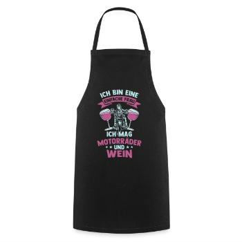 Frauen Motorrad Fahrerin Biker Girl Geschenk - Kochschürze - Schwarz - Vorne - AI Model Male 185 dark (185cm)