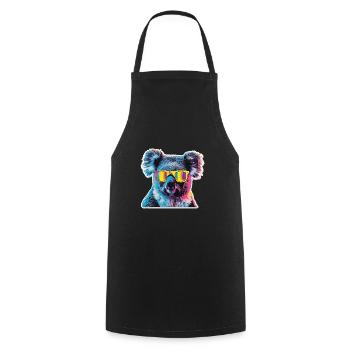 Streetart Funky Koala Urban Rap Street - Kochschürze - Schwarz - Vorne - AI Model Male 185 dark (185cm)