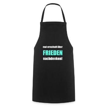 Etwas für den Frieden tun - endlich Frieden - Kochschürze - Schwarz - Vorne - AI Model Male 185 dark (185cm)