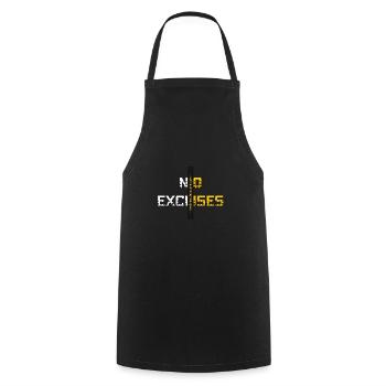 No Excuses - Kochschürze - Schwarz - Vorne - AI Model Male 185 dark (185cm)