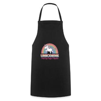 Kinder Einhorn Regenbogen Magisches Einhorn für - Kochschürze - Schwarz - Vorne - AI Model Male 185 dark (185cm)