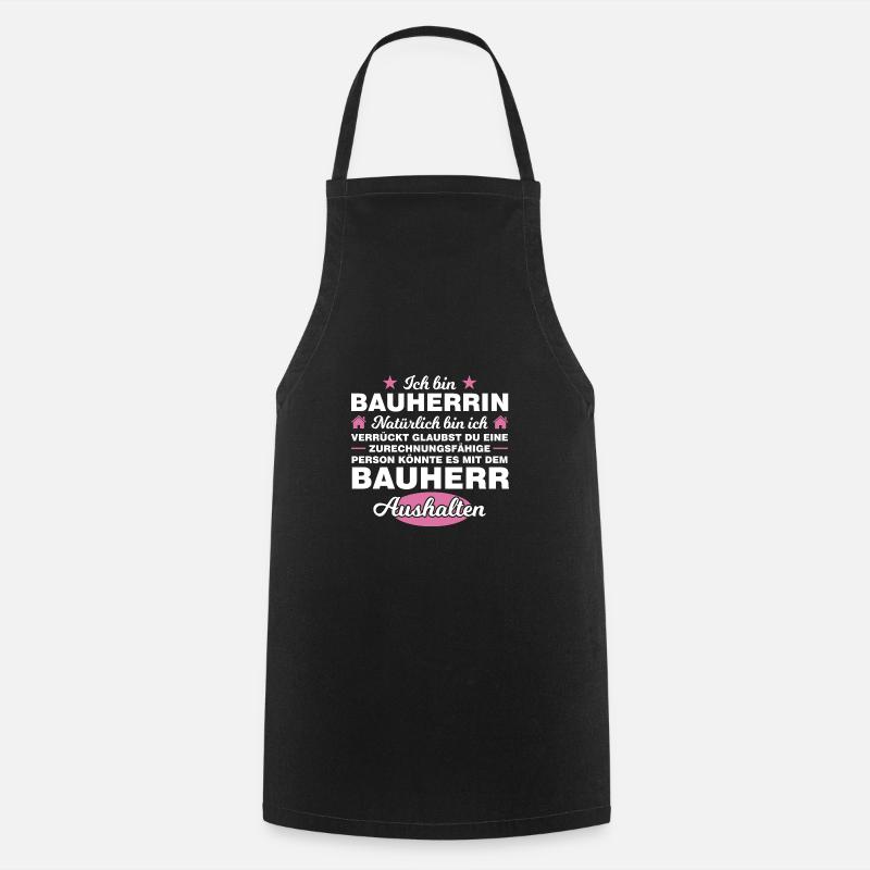 Bauherrin Bauherr Häuslebauer Geschenk - Kochschürze - Schwarz