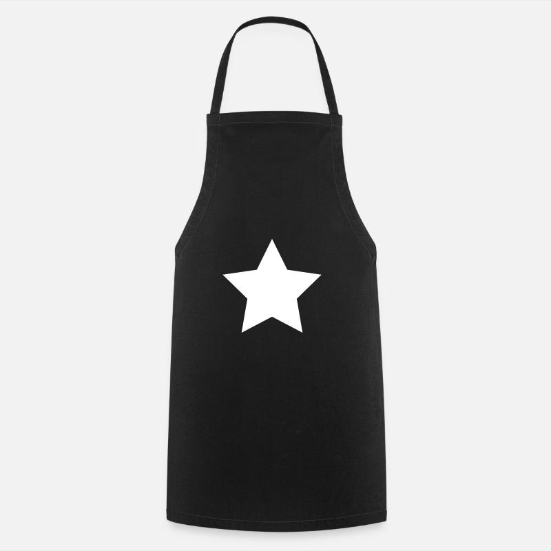 Star White - Cooking Apron - black