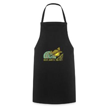 Beer, Darts, Victory - Cooking Apron - black - Front - AI Model Male 185 dark (185cm)