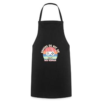 Gamers do not die, they respawn - Vintage Retro - Cooking Apron - black - Front - AI Model Male 185 dark (185cm)