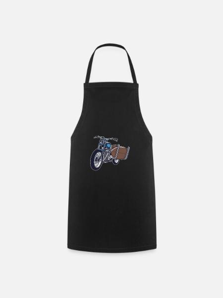 Motorbike with surfboard - Cooking Apron - black