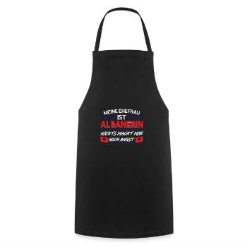 Albanerin Ehefrau Ehemann Geschenk - Kochschürze - Schwarz - Vorne - AI Model Male 185 dark (185cm)