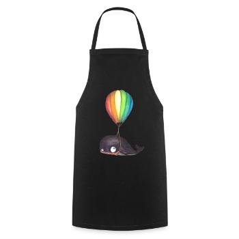 La baleine volante - Tablier de cuisine - noir - Devant - AI Model Male 185 dark (185cm)
