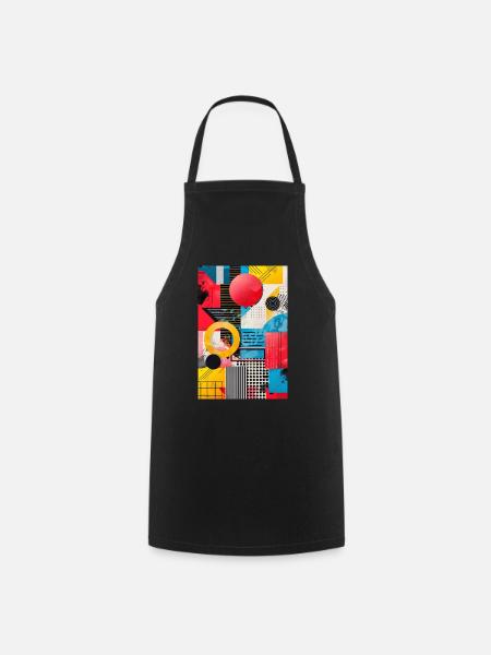 Retro Style - Abstract Shapes - Cooking Apron - black