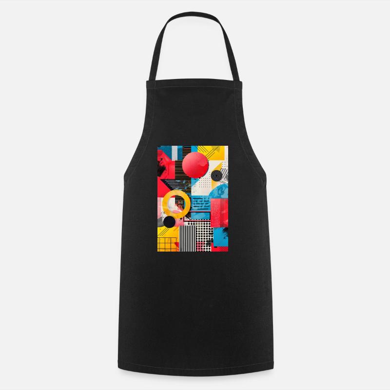 Retro Style - Abstract Shapes - Cooking Apron - black