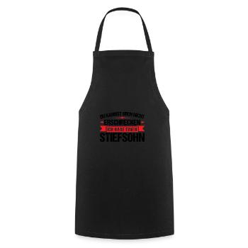 Stiefpapa Stiefsohn Stiefvater Geschenk - Kochschürze - Schwarz - Vorne - AI Model Male 185 dark (185cm)