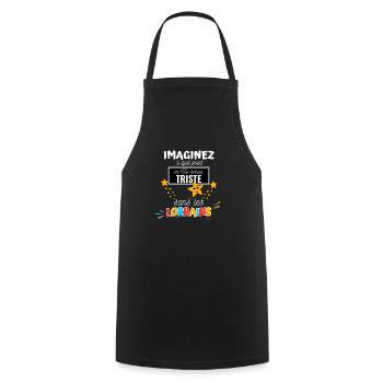 Cadeau Homme Humour Lorrain Noel Anniversaire - Tablier de cuisine - noir - Devant - AI Model Male 185 dark (185cm)
