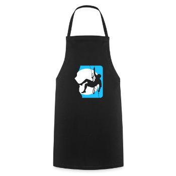Climbing, mountaineering, rock climbing, north face - Cooking Apron - black - Front - AI Model Male 185 dark (185cm)