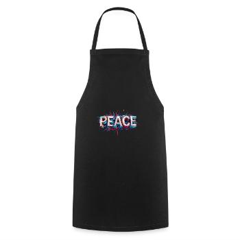PEACE – an expression of freedom and hope - Cooking Apron - black - Front - AI Model Male 185 dark (185cm)