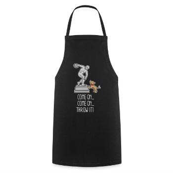 Allez le lancer drôle de chien frisbee discus lancer - Tablier de cuisine - noir - Devant - AI Model Male 185 dark (185cm)