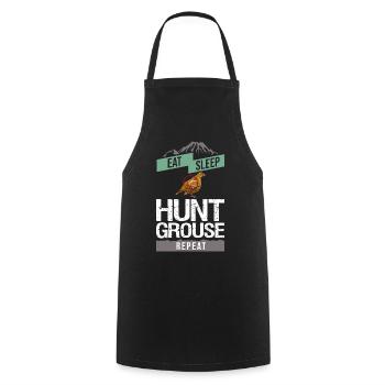 Collared Chicken Bird Grouse Hunting Chicken Hunter - Cooking Apron - black - Front - AI Model Male 185 dark (185cm)