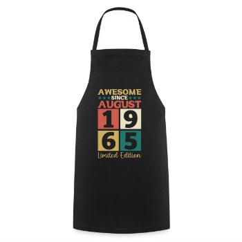 Awesome since August 1965 57th Birthday Gift - Cooking Apron - black - Front - AI Model Male 185 dark (185cm)