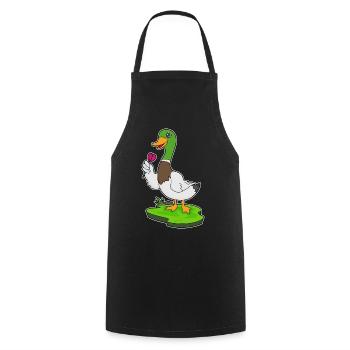 Ente Dart Dartpfeil - Kochschürze - Schwarz - Vorne - AI Model Male 185 dark (185cm)