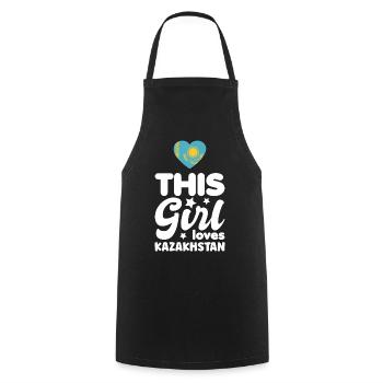 Kazakhstan Flag Kazakhstan Flag Kazakhstan - Cooking Apron - black - Front - AI Model Male 185 dark (185cm)