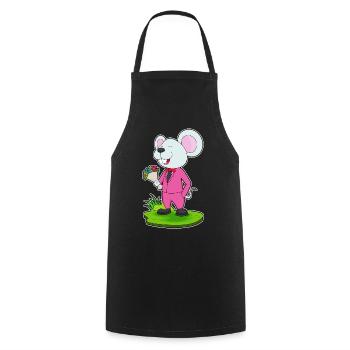 Mouse Groom Bouquet Wedding - Cooking Apron - black - Front - AI Model Male 185 dark (185cm)