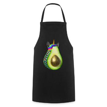 Happy Unicorn Avocado - Cooking Apron - black - Front - AI Model Male 185 dark (185cm)
