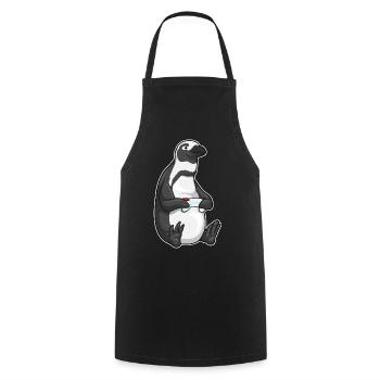 Manette Penguin Gamer - Tablier de cuisine - noir - Devant - AI Model Male 185 dark (185cm)