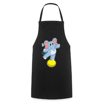 Elephant Workout Gymnastics Fitness - Cooking Apron - black - Front - AI Model Male 185 dark (185cm)