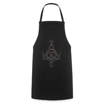 Trinity knot Triqueta Triquetra - Cooking Apron - black - Front - AI Model Male 185 dark (185cm)
