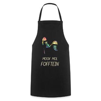 Mook Mol Fofftein Bas allemand drôles dictons - Tablier de cuisine - noir - Devant - AI Model Male 185 dark (185cm)