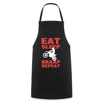 Eat Sleep Braap Repeat Motorcross Rider - Kochschürze - Schwarz - Vorne - AI Model Male 185 dark (185cm)