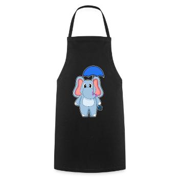 Elephant Umbrella - Cooking Apron - black - Front - AI Model Male 185 dark (185cm)