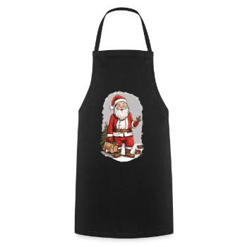 Festlicher Winterzauber Weihnachten Weihnachtsmann - Kochschürze - Schwarz - Vorne - AI Model Male 185 dark (185cm)